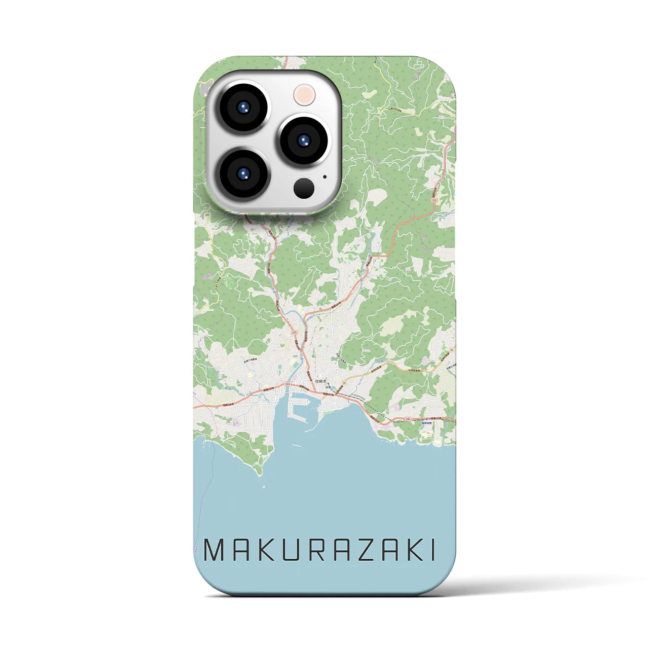 【枕崎】地図柄iPhoneケース（バックカバータイプ・ナチュラル）iPhone 13 Pro 用