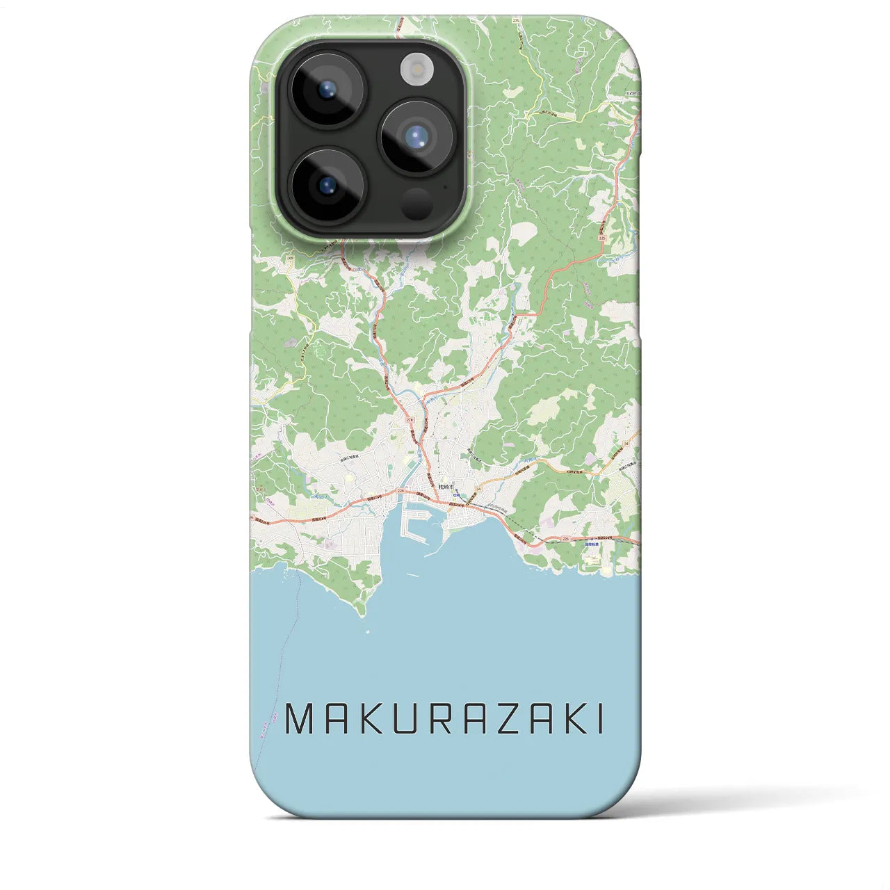 【枕崎】地図柄iPhoneケース（バックカバータイプ・ナチュラル）iPhone 15 Pro Max 用