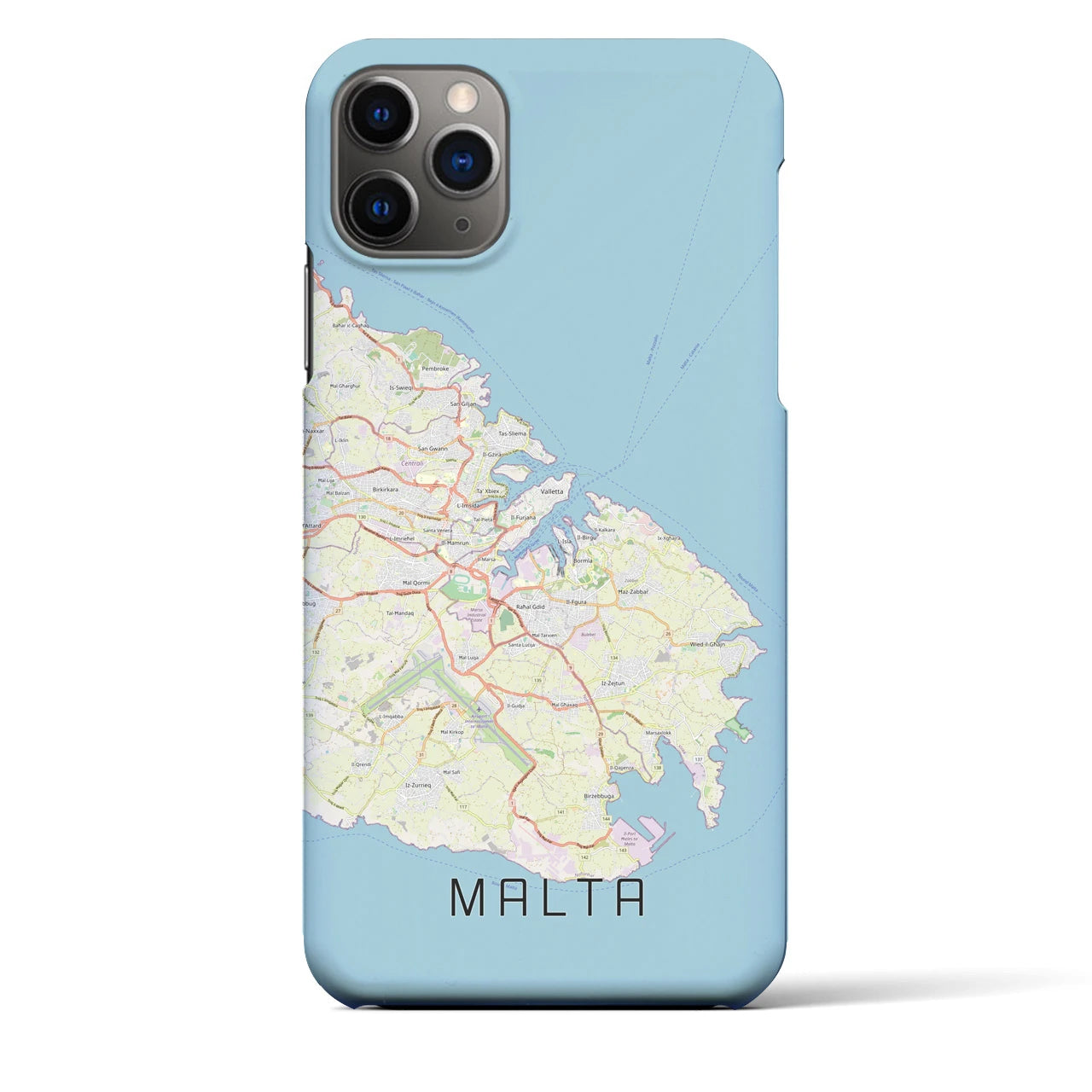 【マルタ】地図柄iPhoneケース（バックカバータイプ・ナチュラル）iPhone 11 Pro Max 用