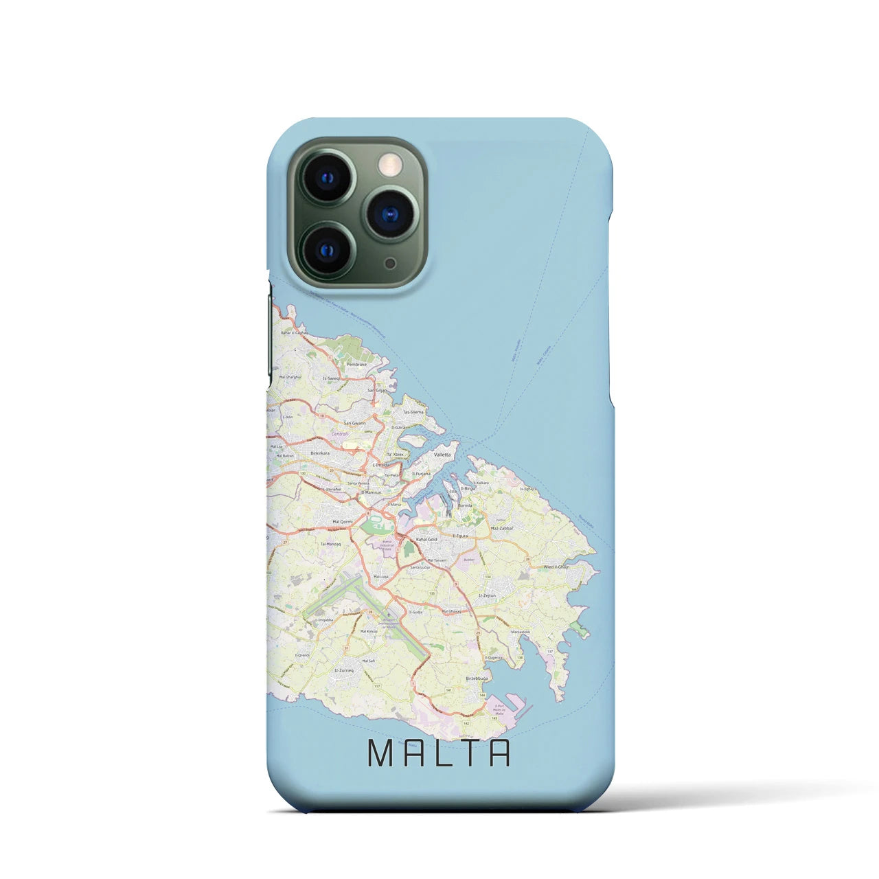 【マルタ】地図柄iPhoneケース（バックカバータイプ・ナチュラル）iPhone 11 Pro 用