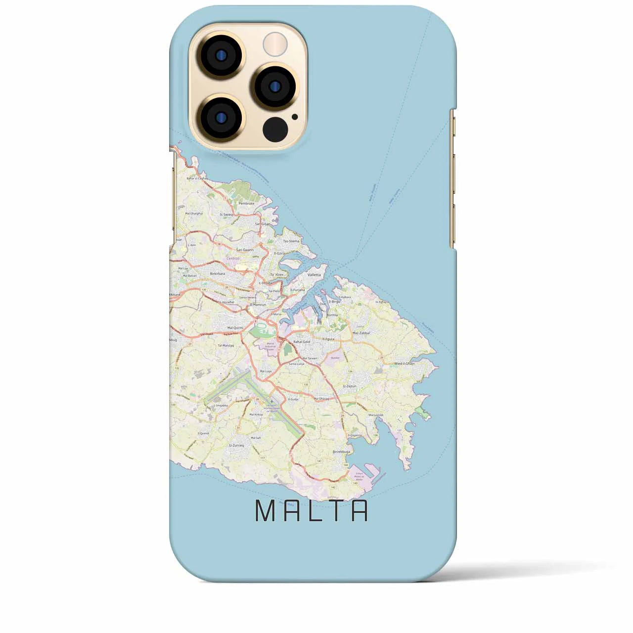 【マルタ】地図柄iPhoneケース（バックカバータイプ・ナチュラル）iPhone 12 Pro Max 用