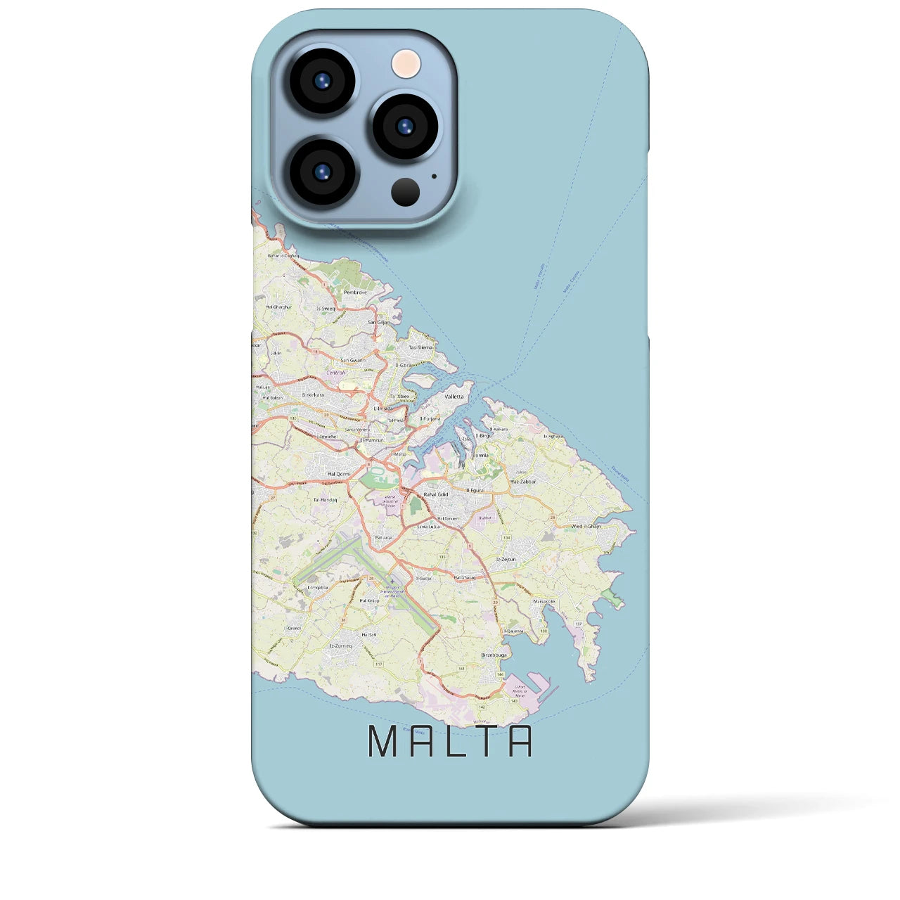 【マルタ】地図柄iPhoneケース（バックカバータイプ・ナチュラル）iPhone 13 Pro Max 用