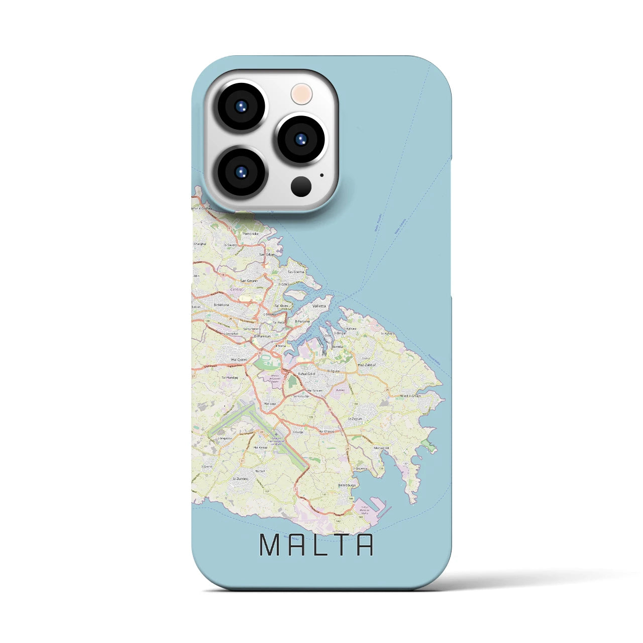 【マルタ】地図柄iPhoneケース（バックカバータイプ・ナチュラル）iPhone 13 Pro 用