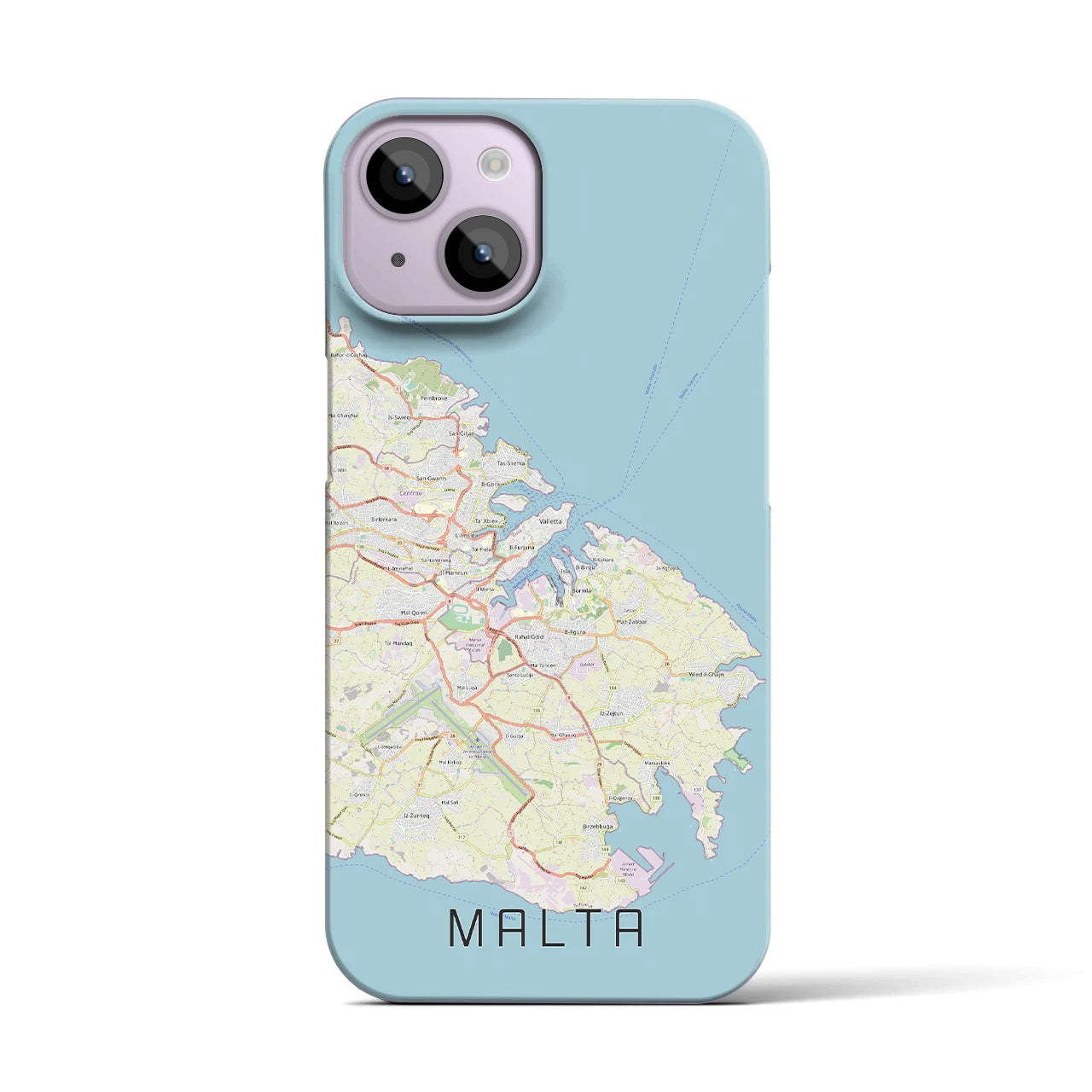 【マルタ】地図柄iPhoneケース（バックカバータイプ・ナチュラル）iPhone 14 用