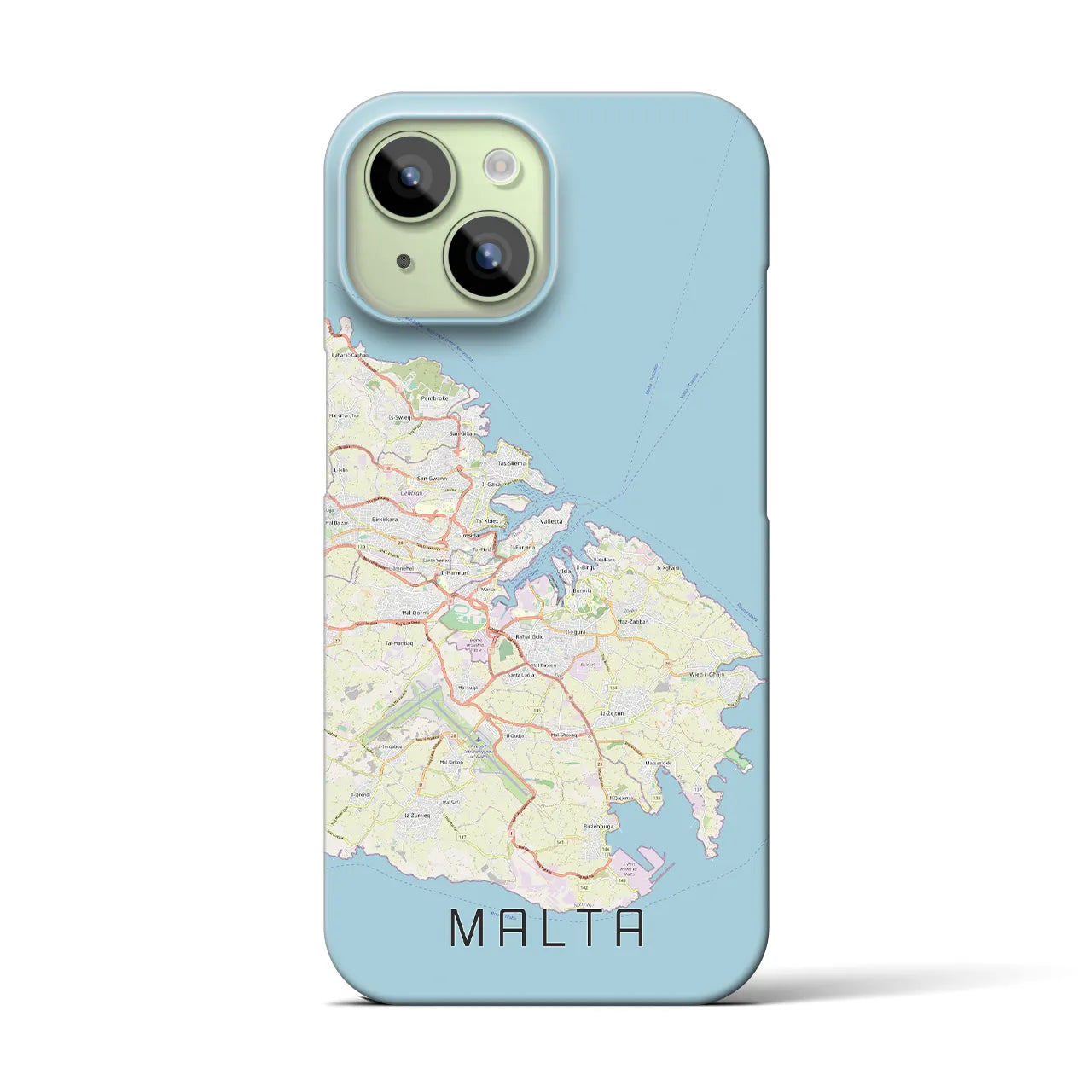 【マルタ】地図柄iPhoneケース（バックカバータイプ・ナチュラル）iPhone 15 用