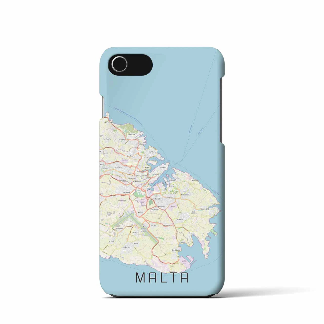 【マルタ】地図柄iPhoneケース（バックカバータイプ・ナチュラル）iPhone SE（第3 / 第2世代） / 8 / 7 / 6s / 6 用