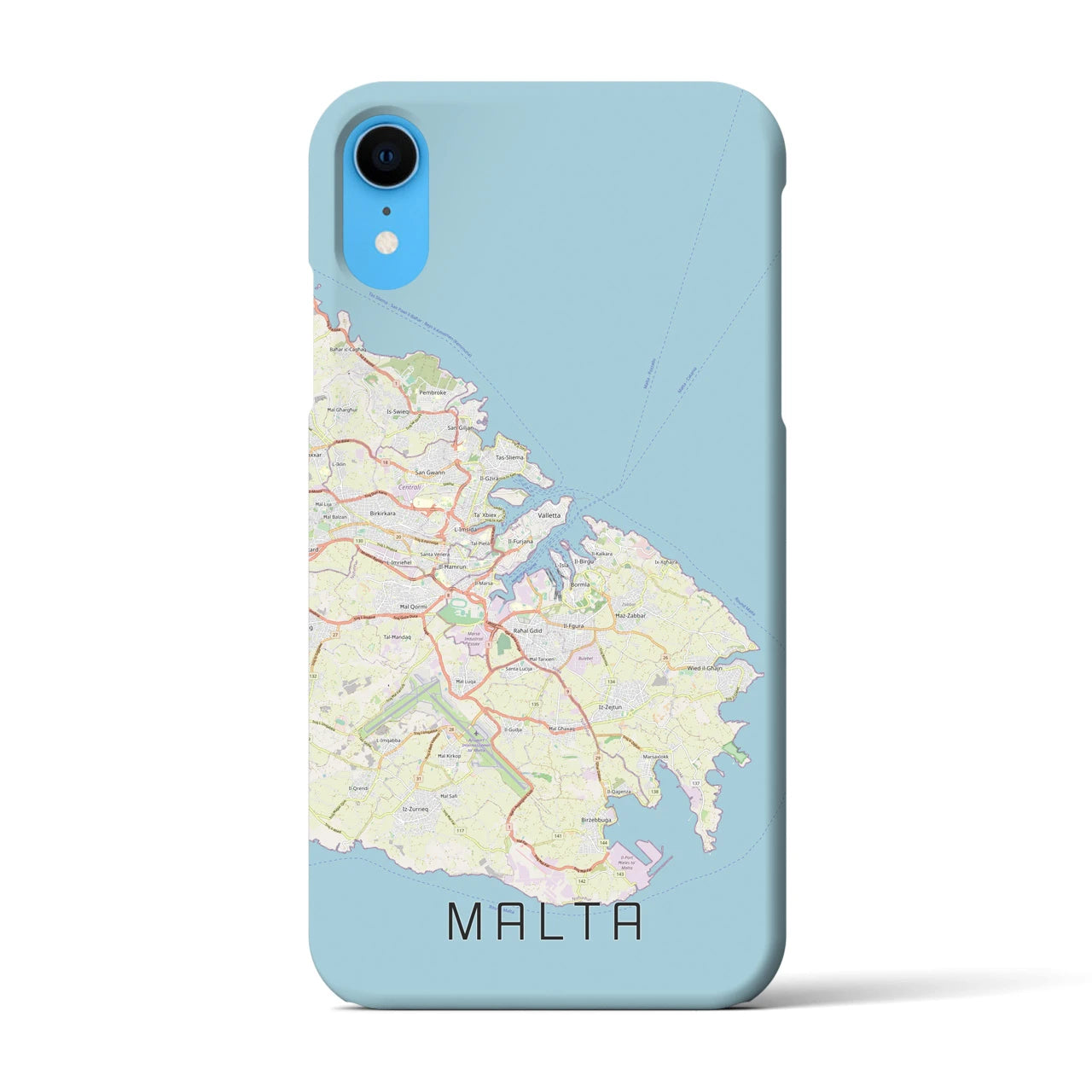 【マルタ】地図柄iPhoneケース（バックカバータイプ・ナチュラル）iPhone XR 用