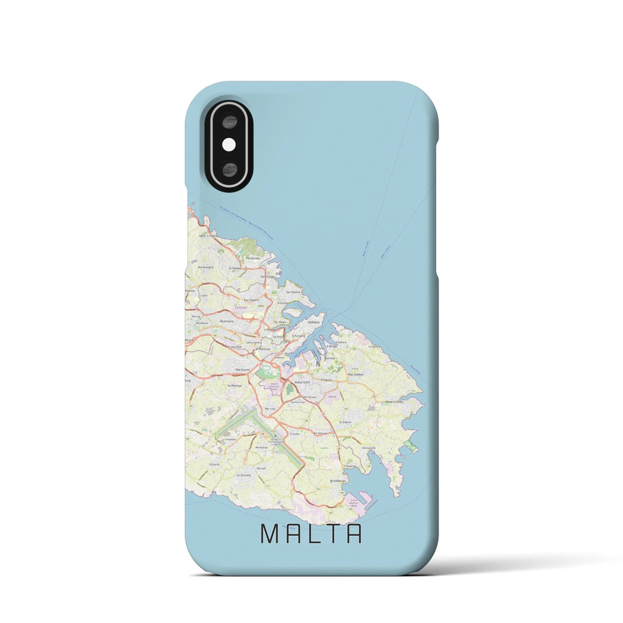 【マルタ】地図柄iPhoneケース（バックカバータイプ・ナチュラル）iPhone XS / X 用