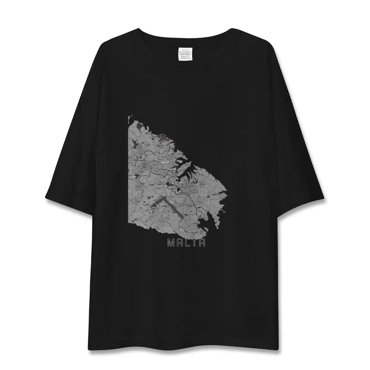 【マルタ】地図柄ビッグシルエットTシャツ