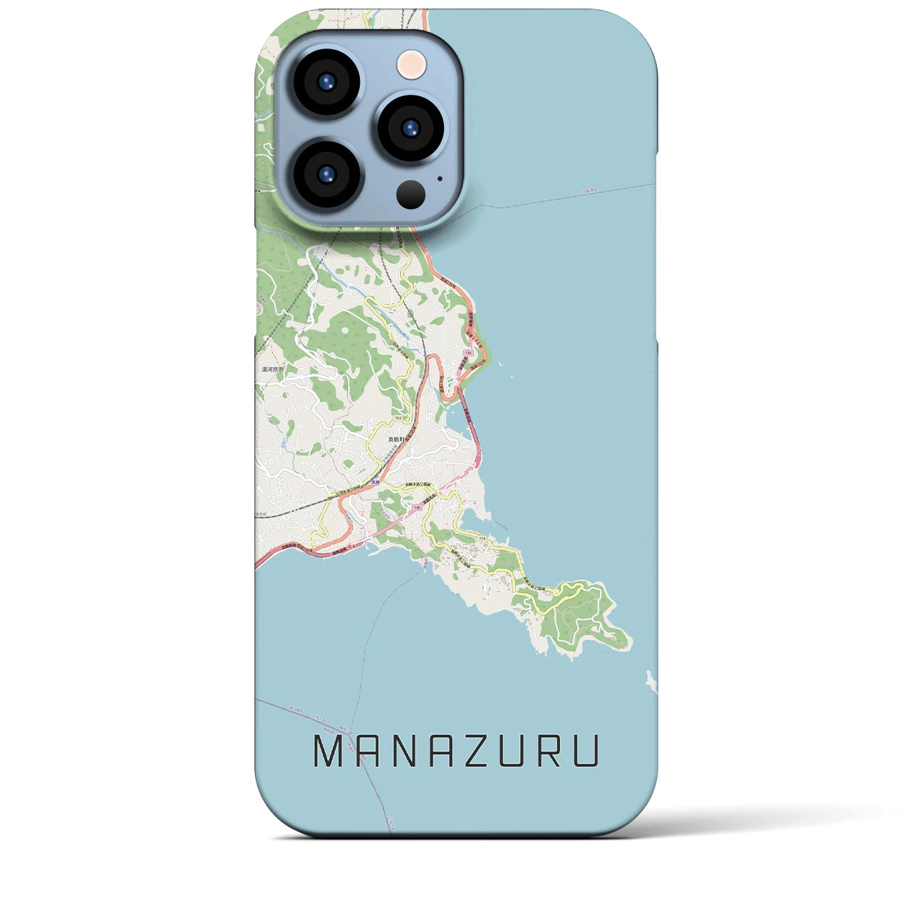 【真鶴】地図柄iPhoneケース（バックカバータイプ・ナチュラル）iPhone 13 Pro Max 用