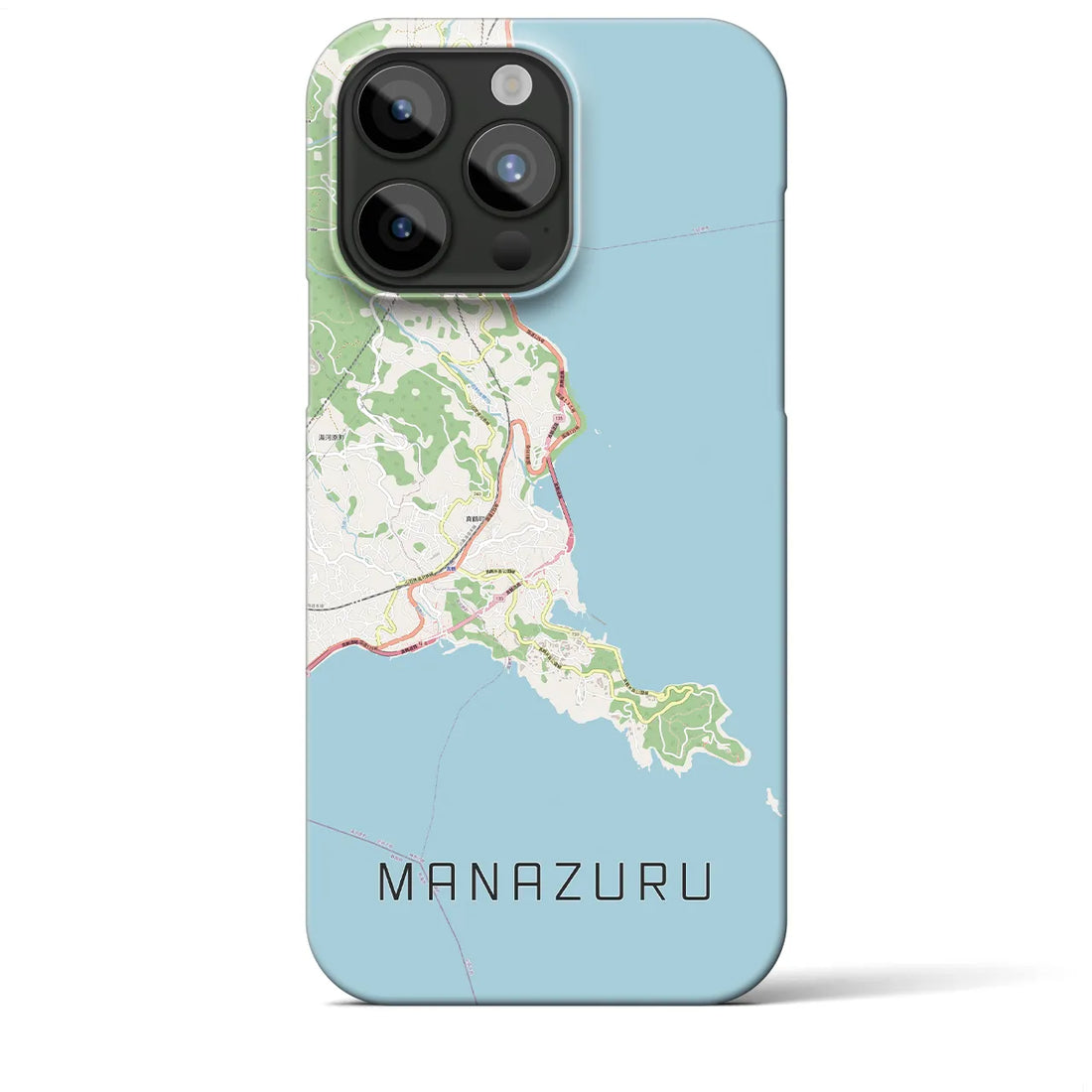 【真鶴】地図柄iPhoneケース（バックカバータイプ・ナチュラル）iPhone 15 Pro Max 用