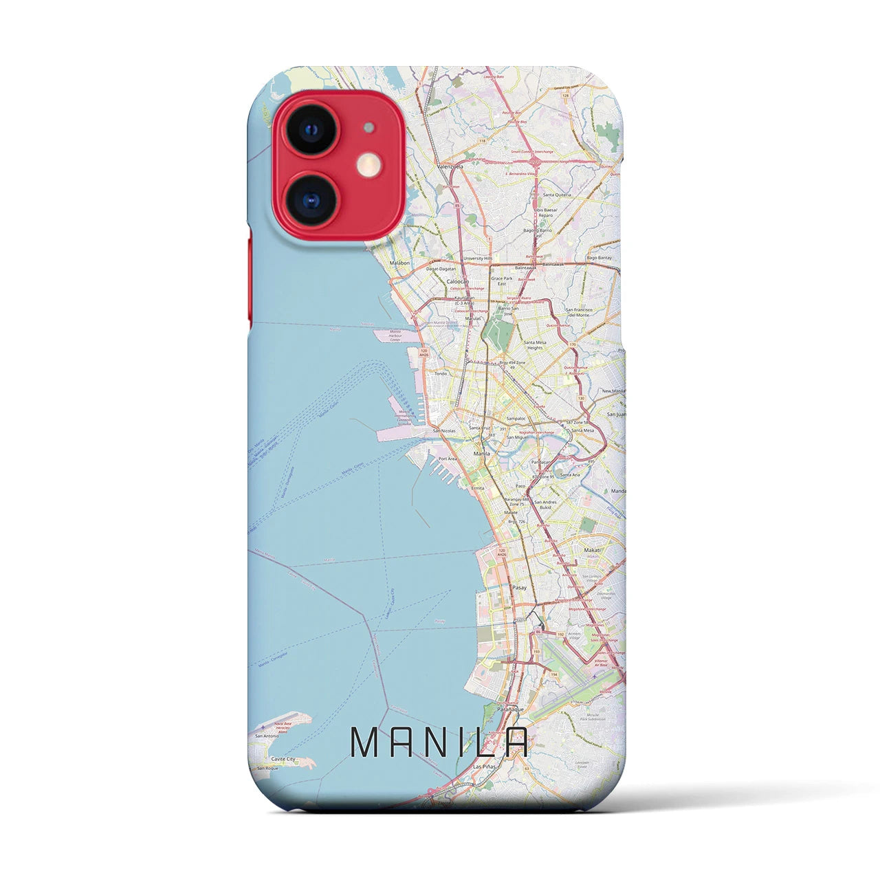 【マニラ】地図柄iPhoneケース（バックカバータイプ・ナチュラル）iPhone 11 用