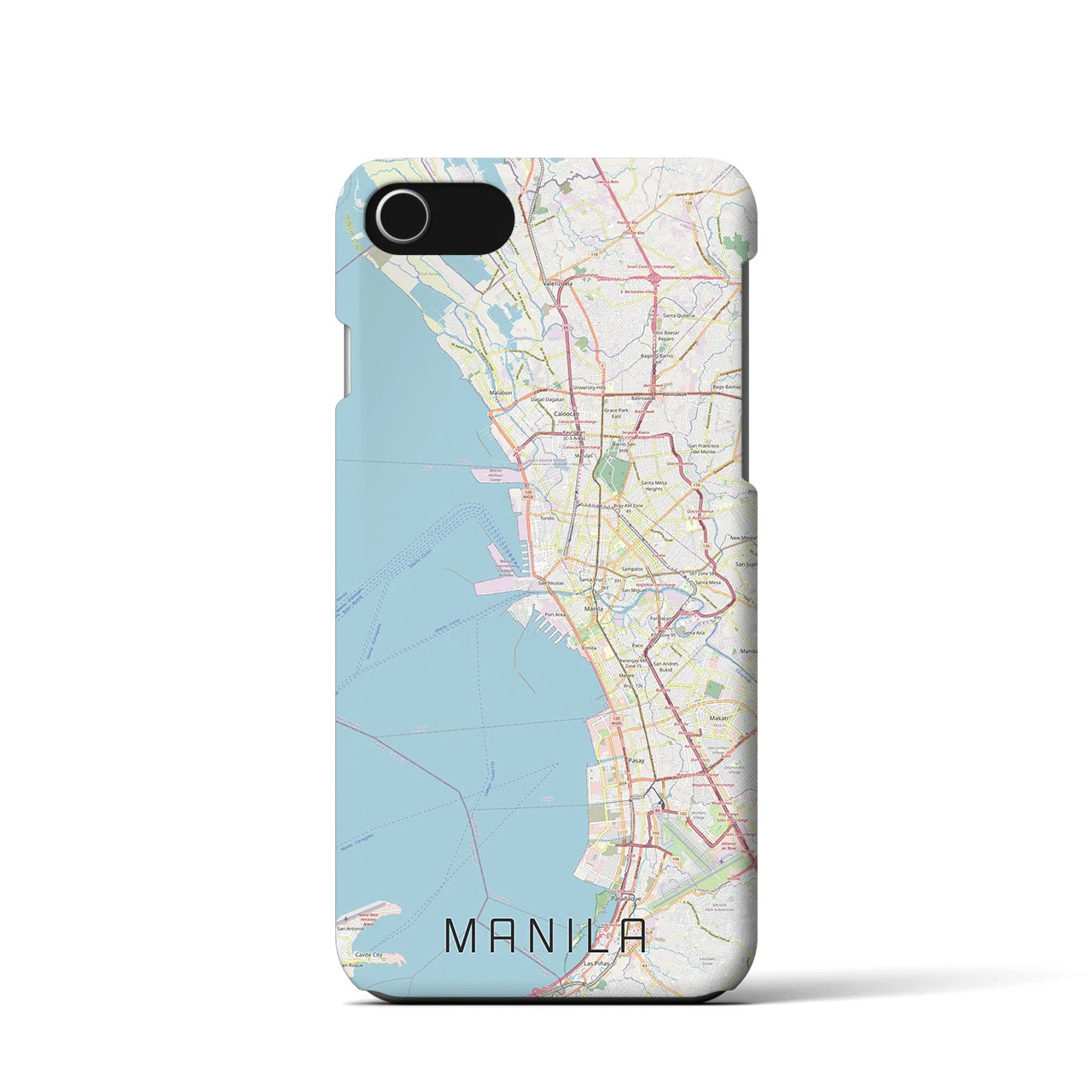 【マニラ】地図柄iPhoneケース（バックカバータイプ・ナチュラル）iPhone SE（第3 / 第2世代） / 8 / 7 / 6s / 6 用