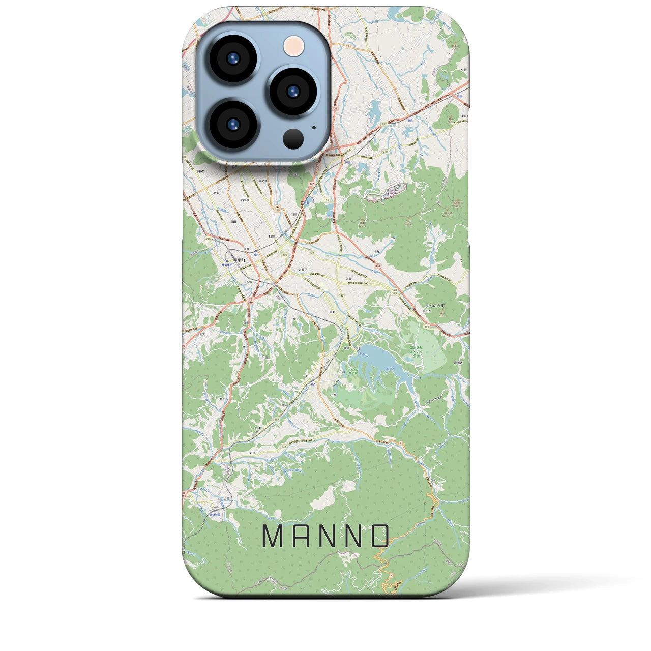 【まんのう】地図柄iPhoneケース（バックカバータイプ・ナチュラル）iPhone 13 Pro Max 用