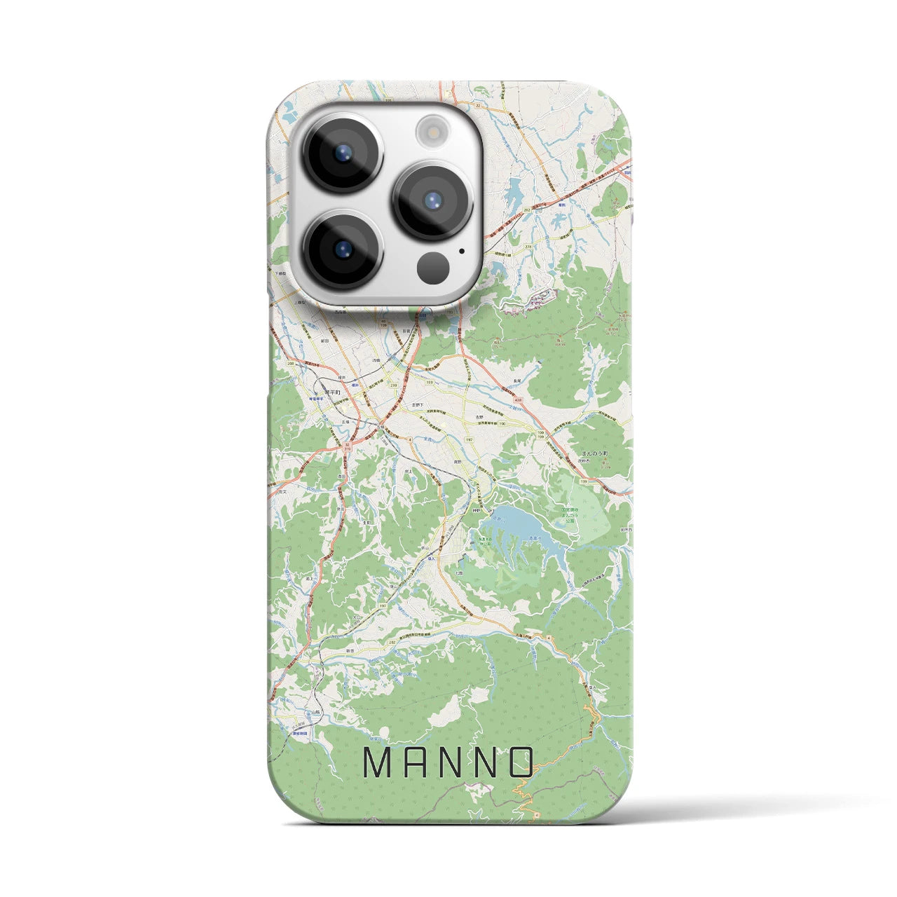 【まんのう】地図柄iPhoneケース（バックカバータイプ・ナチュラル）iPhone 14 Pro 用