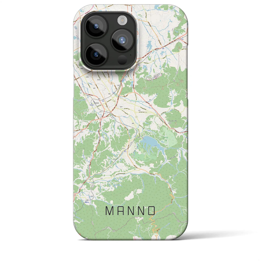 【まんのう】地図柄iPhoneケース（バックカバータイプ・ナチュラル）iPhone 15 Pro Max 用