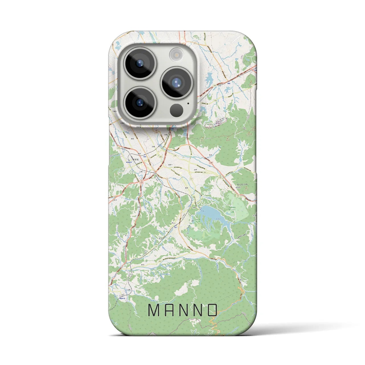 【まんのう】地図柄iPhoneケース（バックカバータイプ・ナチュラル）iPhone 15 Pro 用