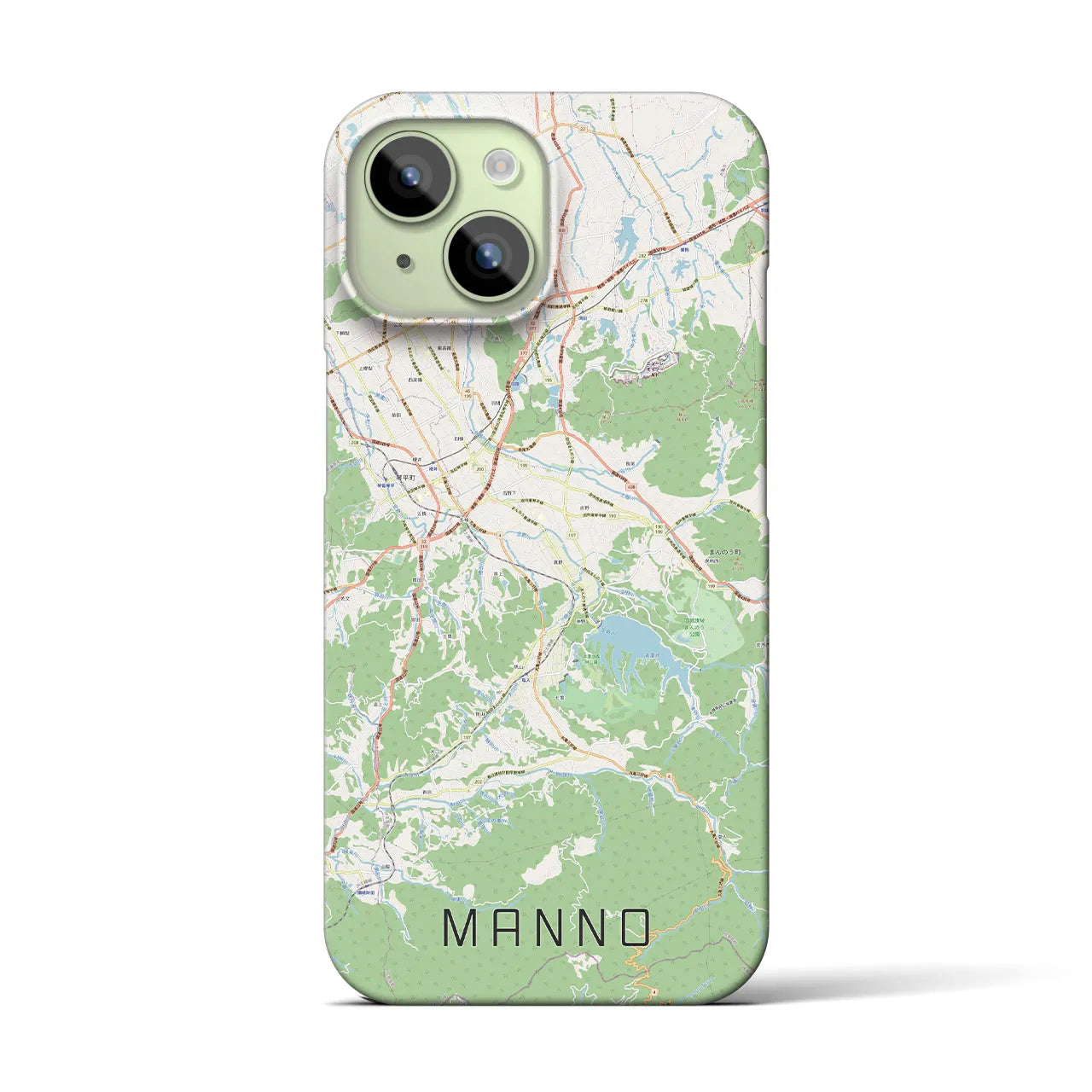 【まんのう】地図柄iPhoneケース（バックカバータイプ・ナチュラル）iPhone 15 用