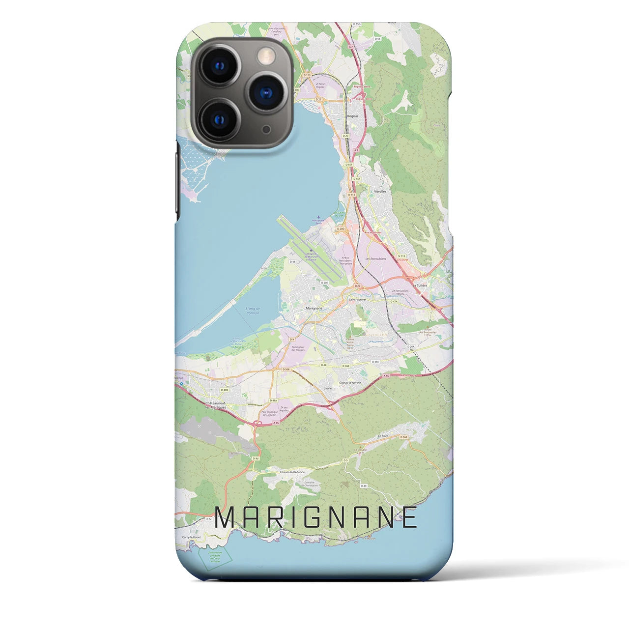 【マリニャーヌ】地図柄iPhoneケース（バックカバータイプ・ナチュラル）iPhone 11 Pro Max 用