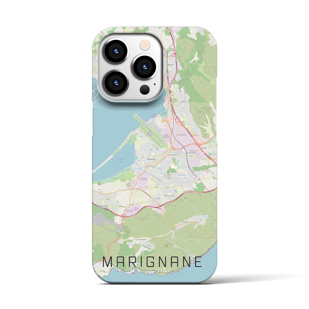 【マリニャーヌ】地図柄iPhoneケース（バックカバータイプ・ナチュラル）iPhone 13 Pro 用