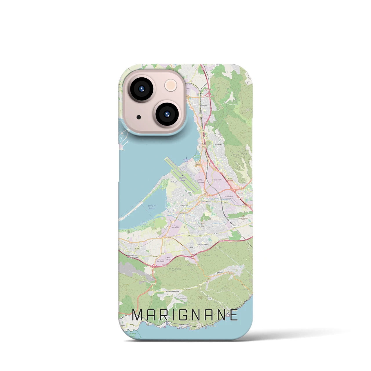 【マリニャーヌ】地図柄iPhoneケース（バックカバータイプ・ナチュラル）iPhone 13 mini 用