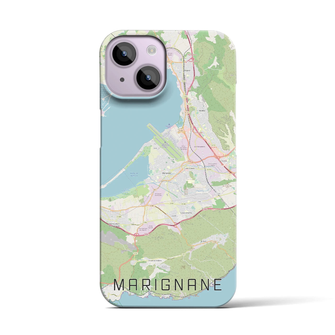 【マリニャーヌ】地図柄iPhoneケース（バックカバータイプ・ナチュラル）iPhone 14 用