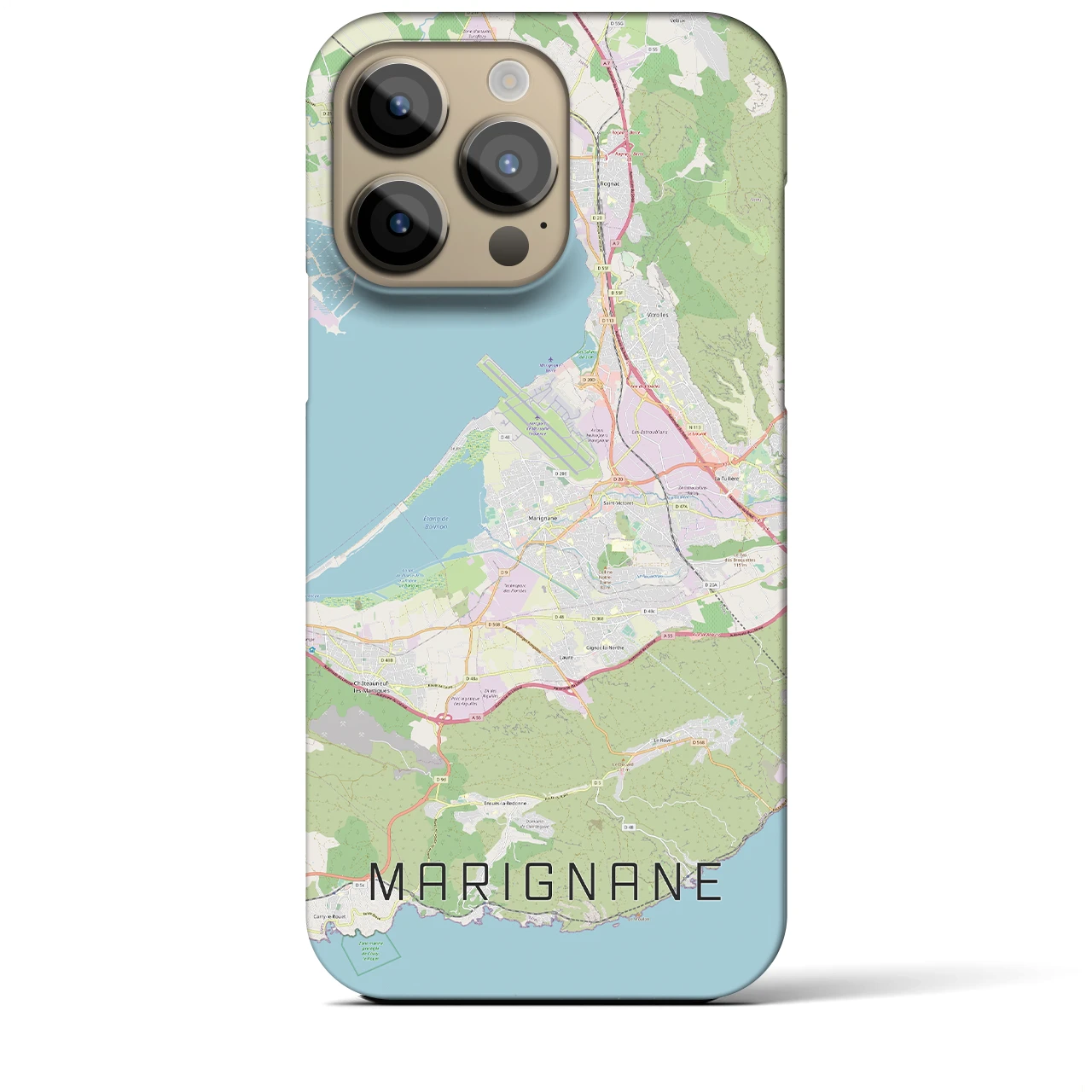 【マリニャーヌ】地図柄iPhoneケース（バックカバータイプ・ナチュラル）iPhone 14 Pro Max 用