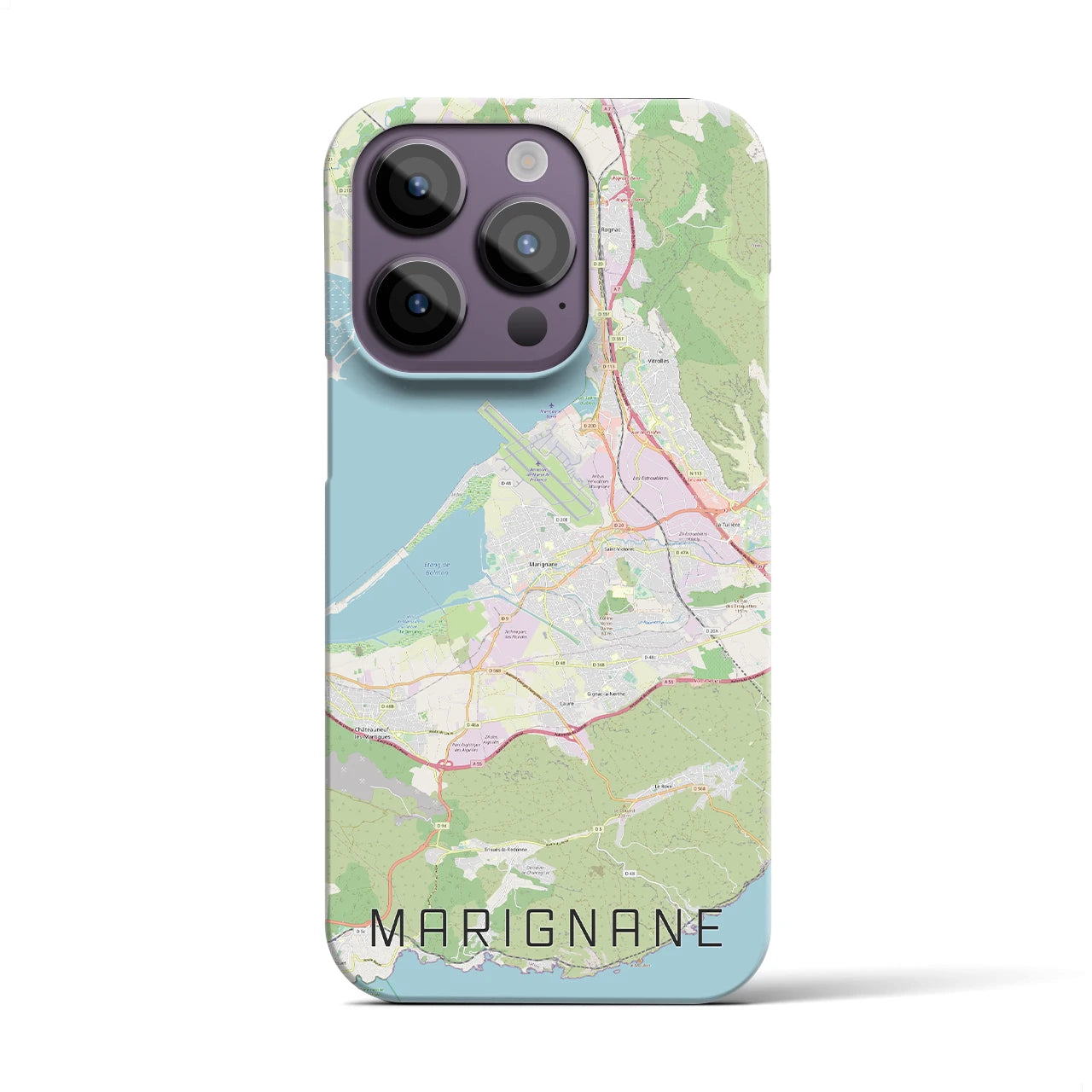 【マリニャーヌ】地図柄iPhoneケース（バックカバータイプ・ナチュラル）iPhone 14 Pro 用