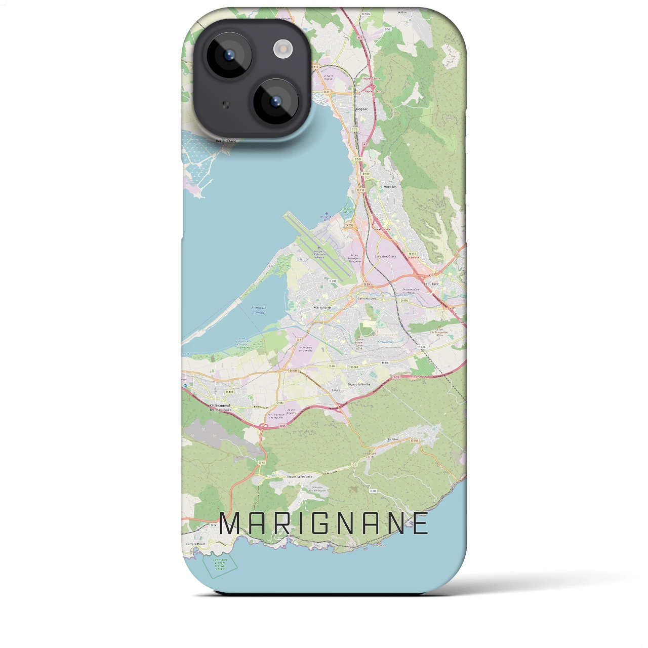 【マリニャーヌ】地図柄iPhoneケース（バックカバータイプ・ナチュラル）iPhone 14 Plus 用