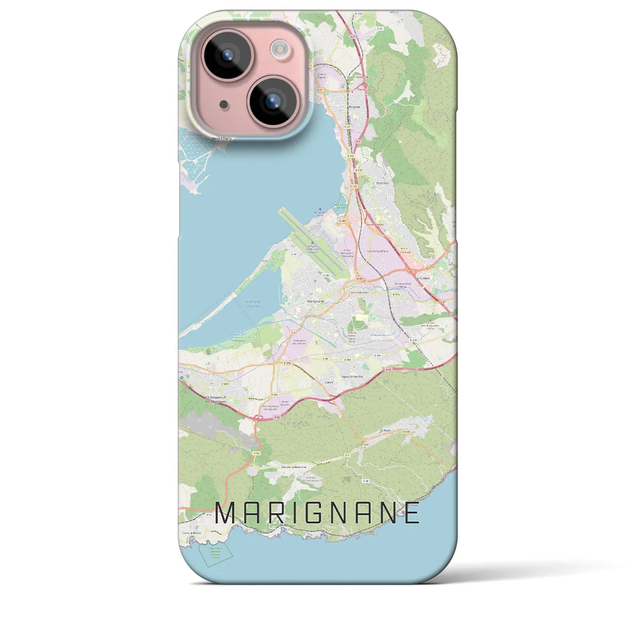 【マリニャーヌ】地図柄iPhoneケース（バックカバータイプ・ナチュラル）iPhone 15 Plus 用