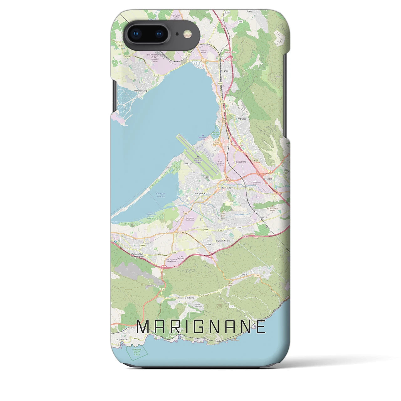【マリニャーヌ】地図柄iPhoneケース（バックカバータイプ・ナチュラル）iPhone 8Plus /7Plus / 6sPlus / 6Plus 用