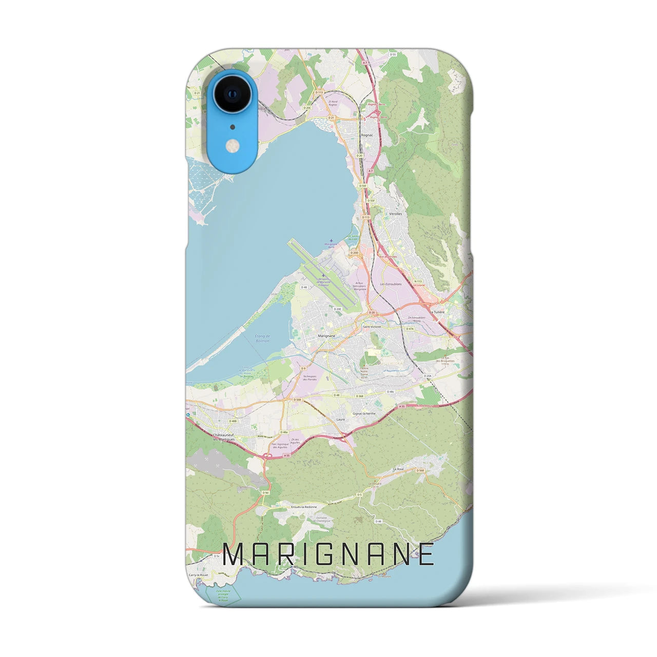 【マリニャーヌ】地図柄iPhoneケース（バックカバータイプ・ナチュラル）iPhone XR 用