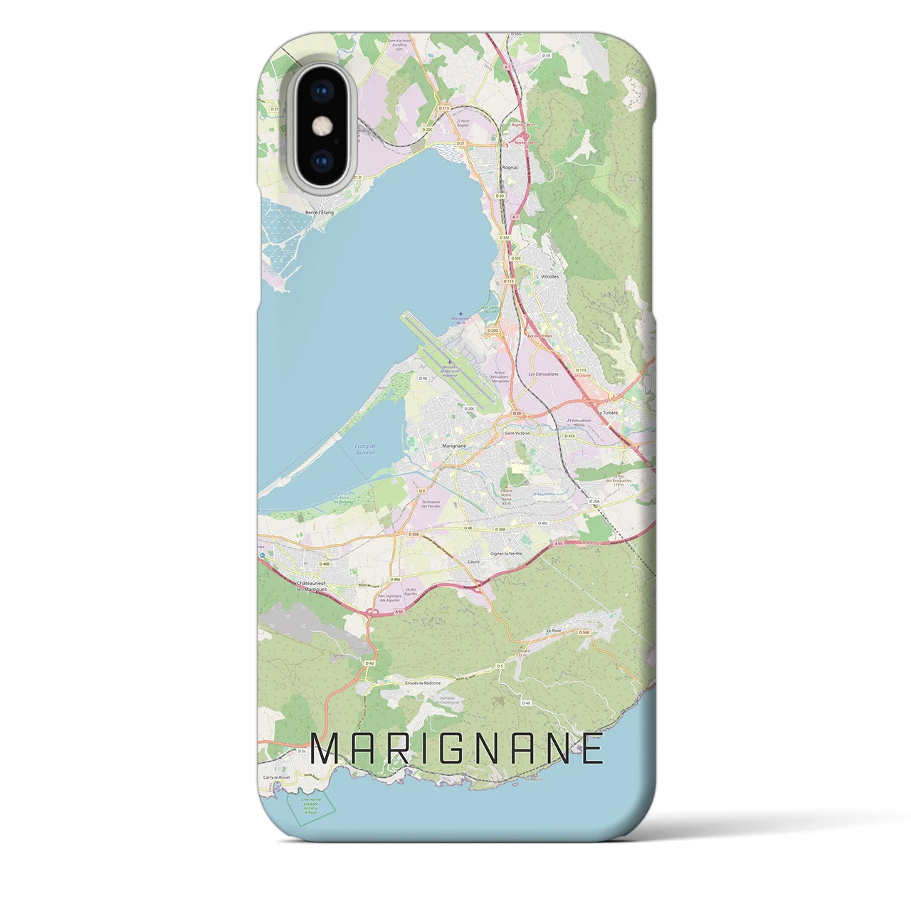 【マリニャーヌ】地図柄iPhoneケース（バックカバータイプ・ナチュラル）iPhone XS Max 用