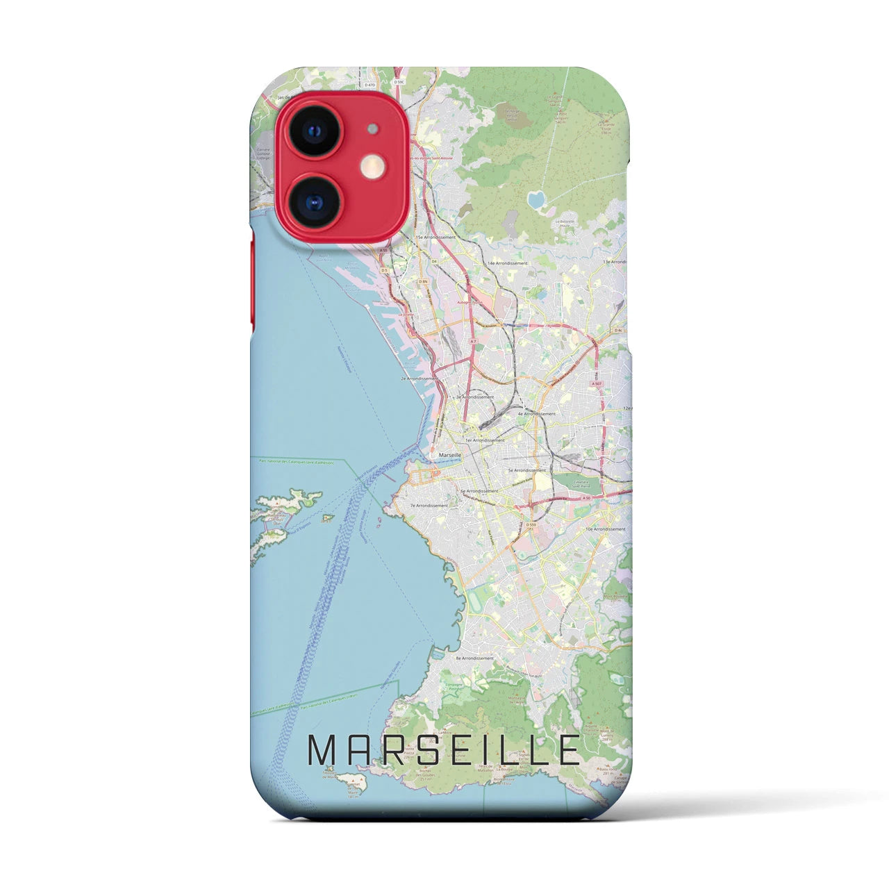 【マルセイユ】地図柄iPhoneケース（バックカバータイプ・ナチュラル）iPhone 11 用
