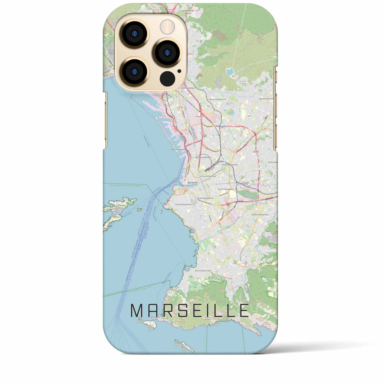 【マルセイユ】地図柄iPhoneケース（バックカバータイプ・ナチュラル）iPhone 12 Pro Max 用