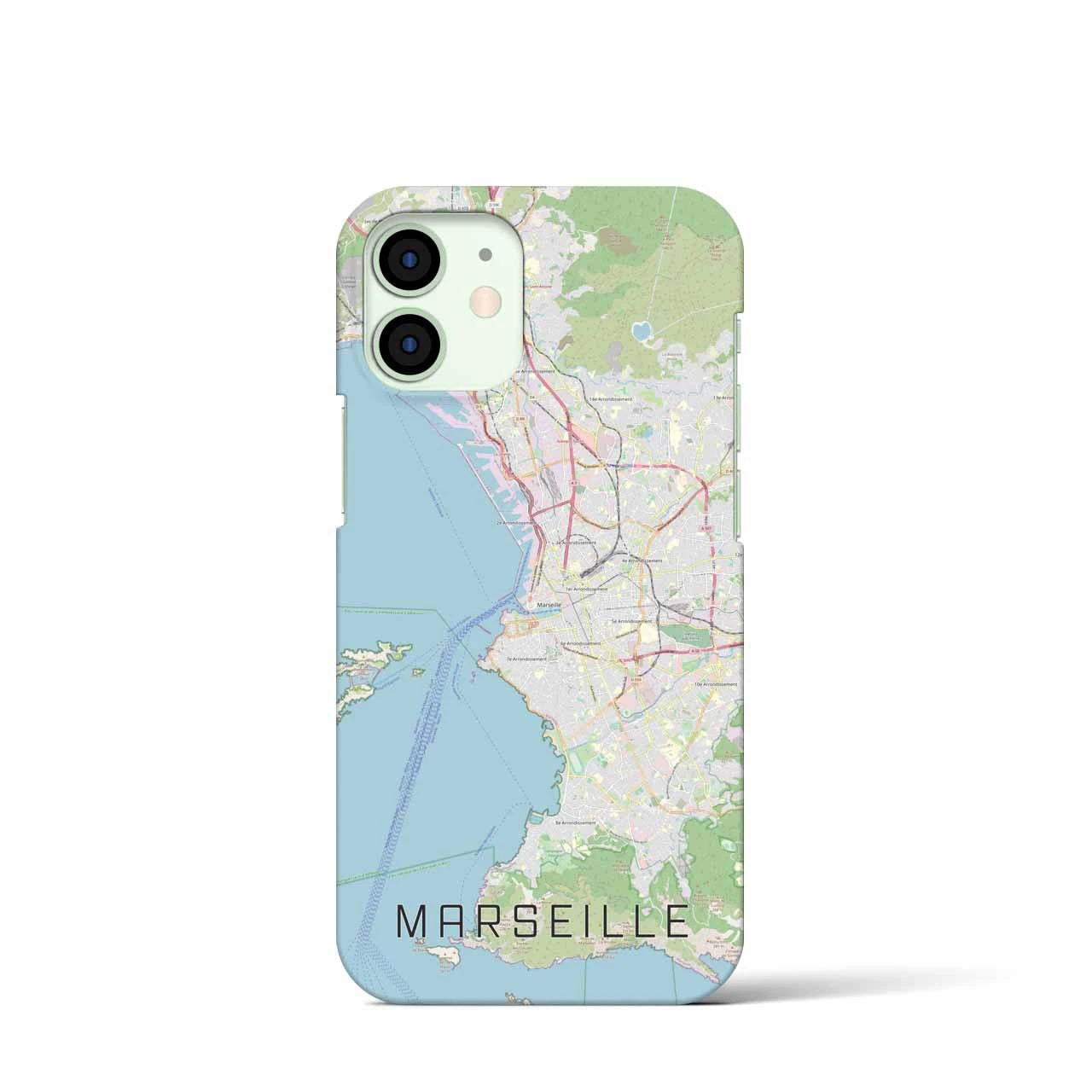 【マルセイユ】地図柄iPhoneケース（バックカバータイプ・ナチュラル）iPhone 12 mini 用