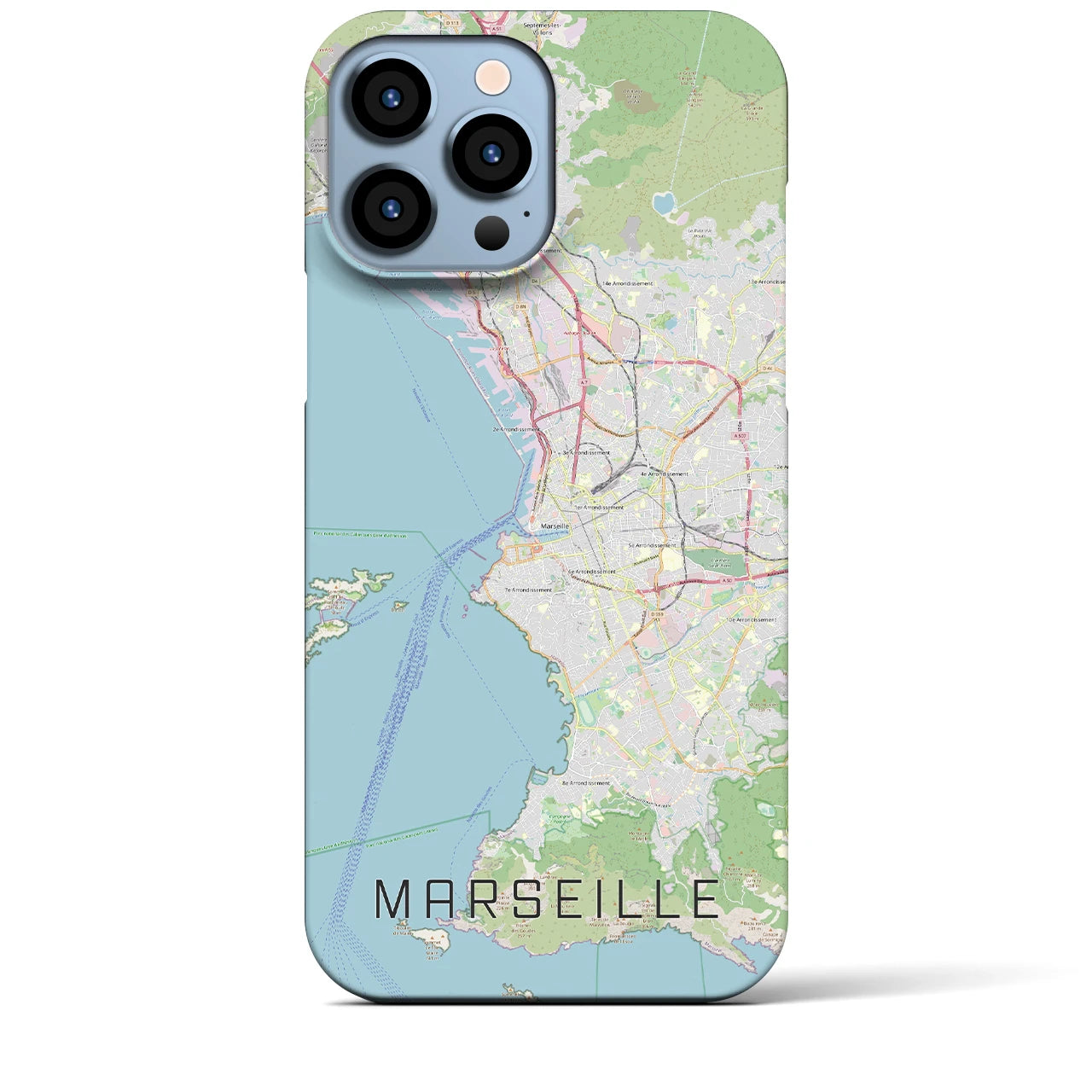 【マルセイユ】地図柄iPhoneケース（バックカバータイプ・ナチュラル）iPhone 13 Pro Max 用