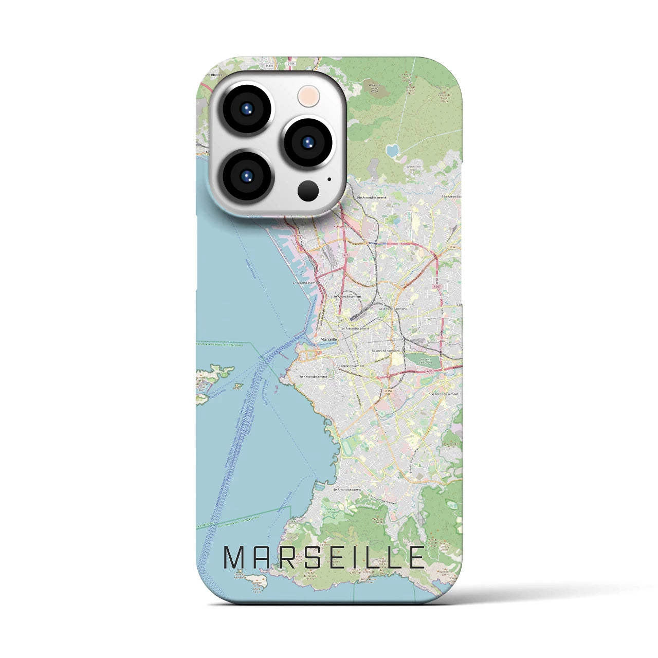 【マルセイユ】地図柄iPhoneケース（バックカバータイプ・ナチュラル）iPhone 13 Pro 用