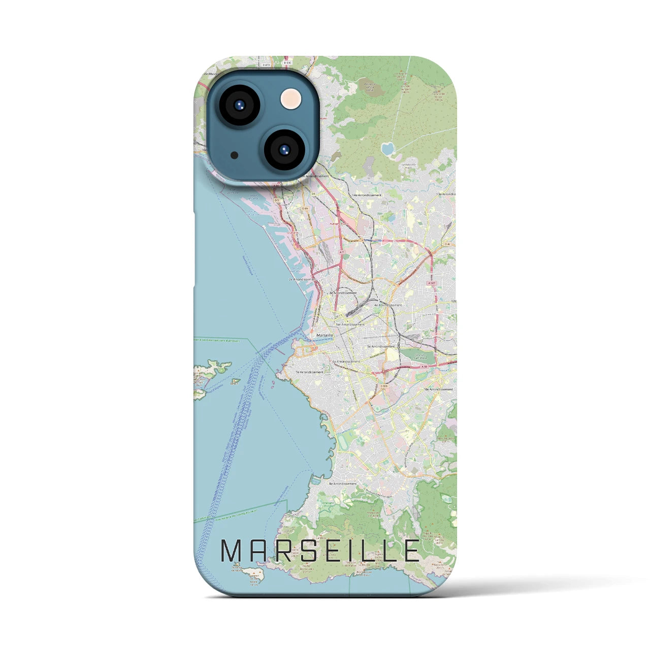 【マルセイユ】地図柄iPhoneケース（バックカバータイプ・ナチュラル）iPhone 13 用