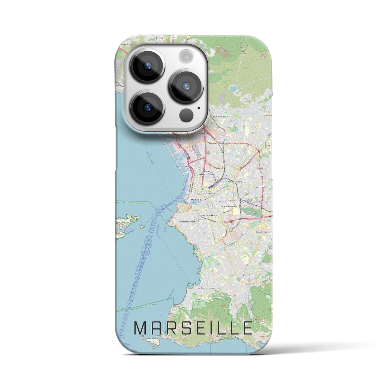 【マルセイユ】地図柄iPhoneケース（バックカバータイプ・ナチュラル）iPhone 14 Pro 用