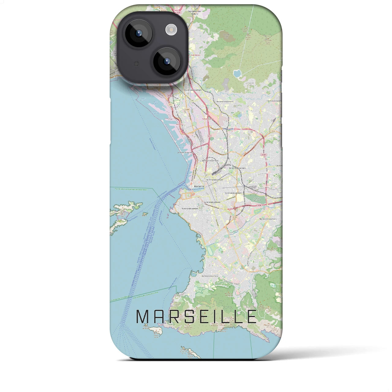 【マルセイユ】地図柄iPhoneケース（バックカバータイプ・ナチュラル）iPhone 14 Plus 用