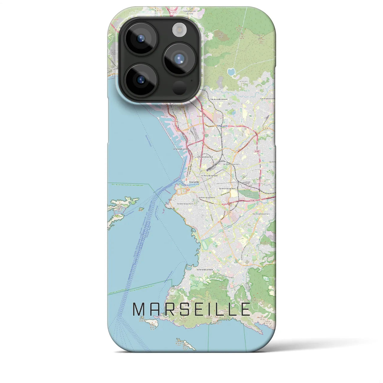 【マルセイユ】地図柄iPhoneケース（バックカバータイプ・ナチュラル）iPhone 15 Pro Max 用