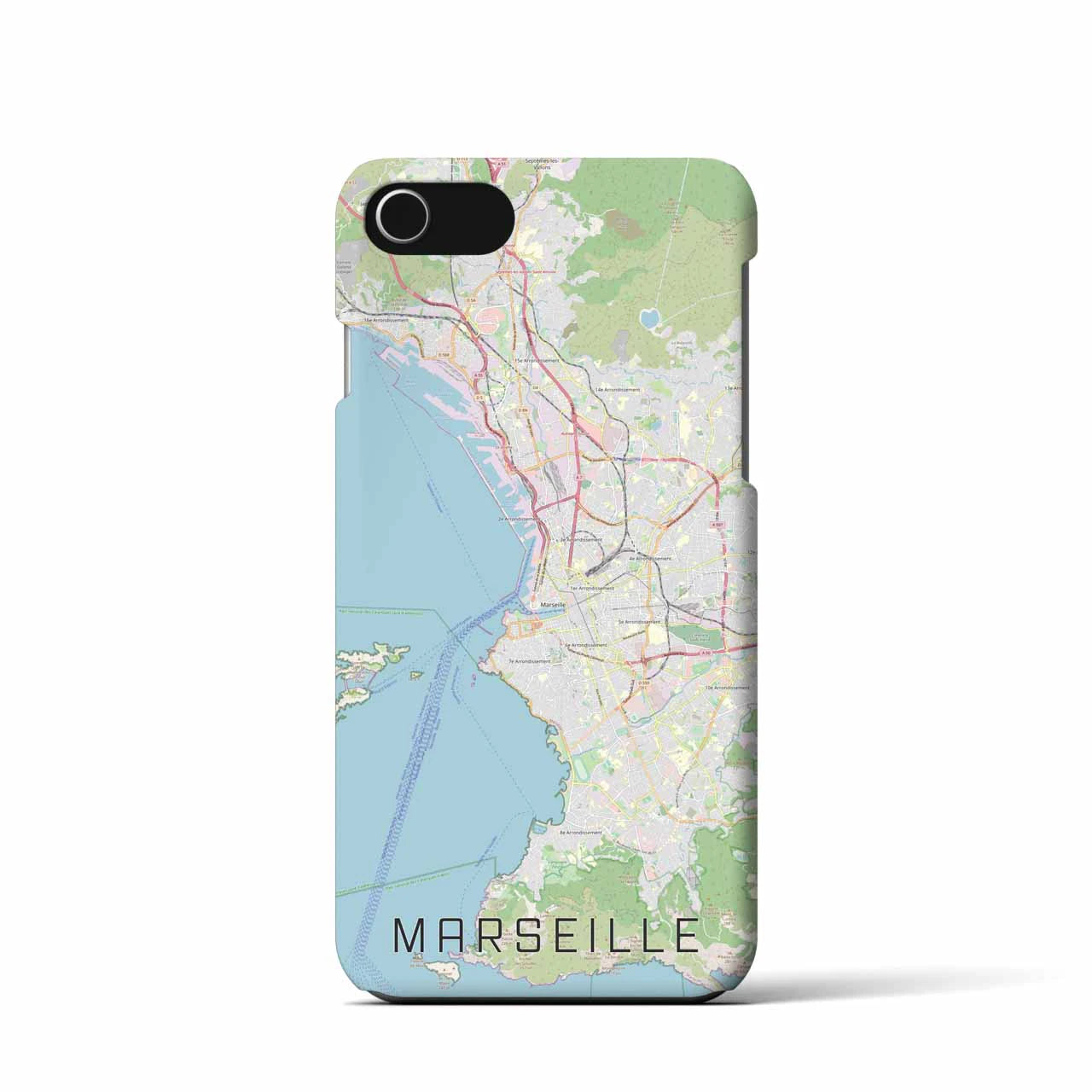 【マルセイユ】地図柄iPhoneケース（バックカバータイプ・ナチュラル）iPhone SE（第3 / 第2世代） / 8 / 7 / 6s / 6 用