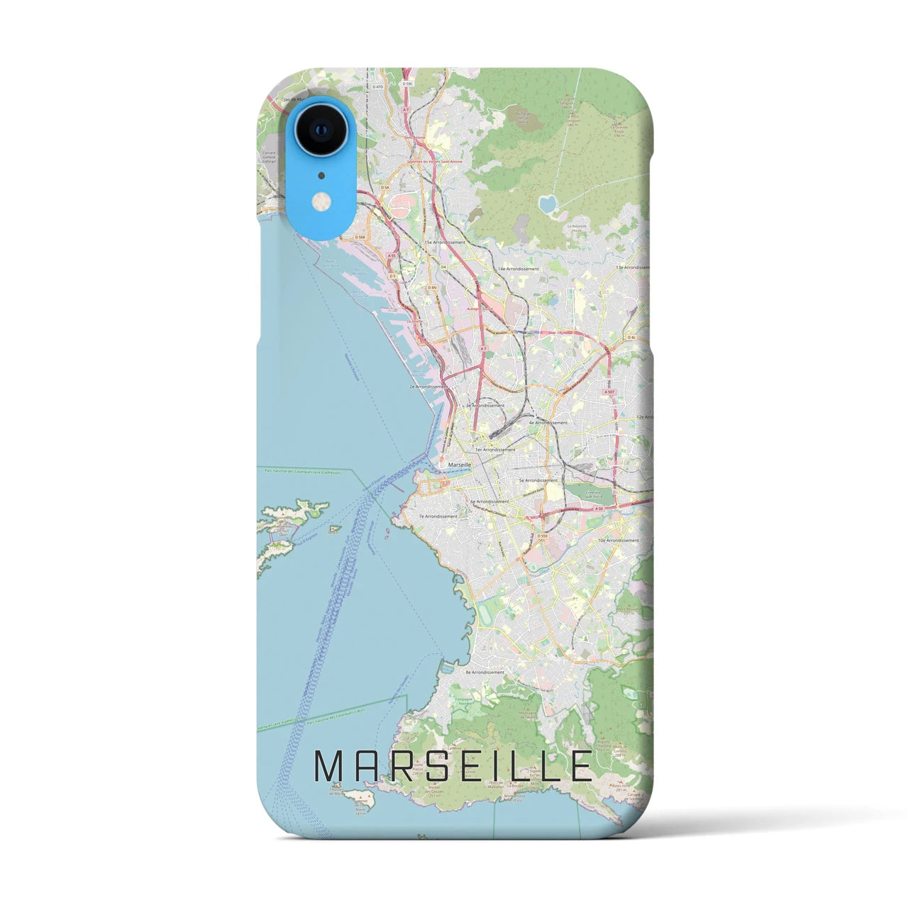 【マルセイユ】地図柄iPhoneケース（バックカバータイプ・ナチュラル）iPhone XR 用
