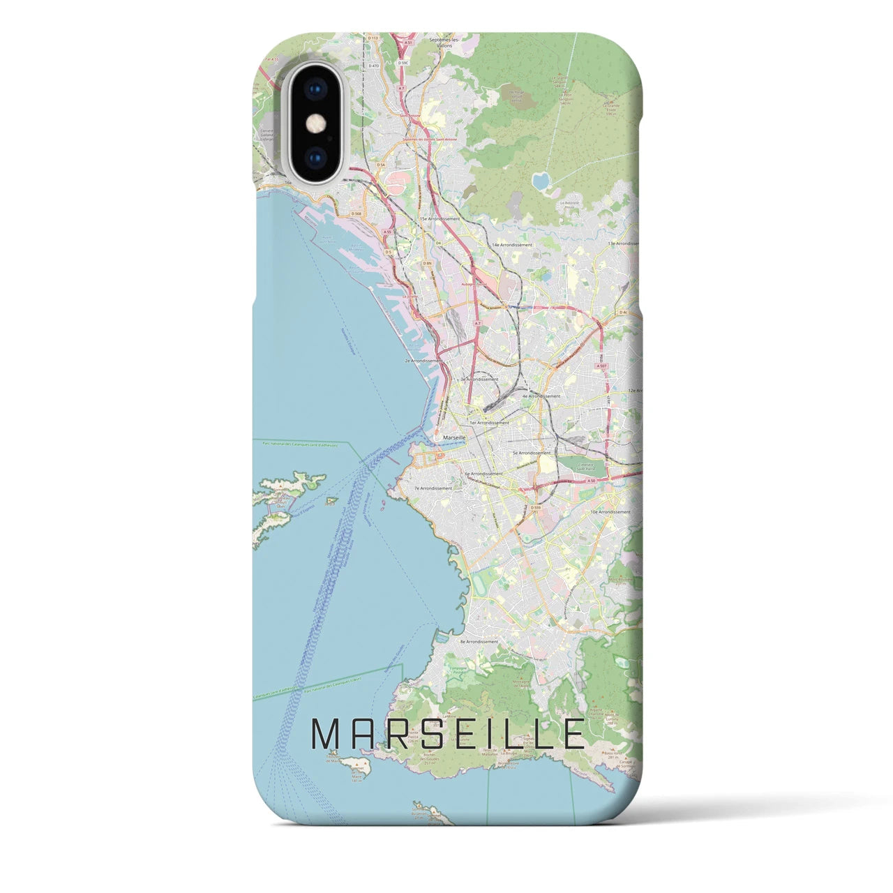【マルセイユ】地図柄iPhoneケース（バックカバータイプ・ナチュラル）iPhone XS Max 用