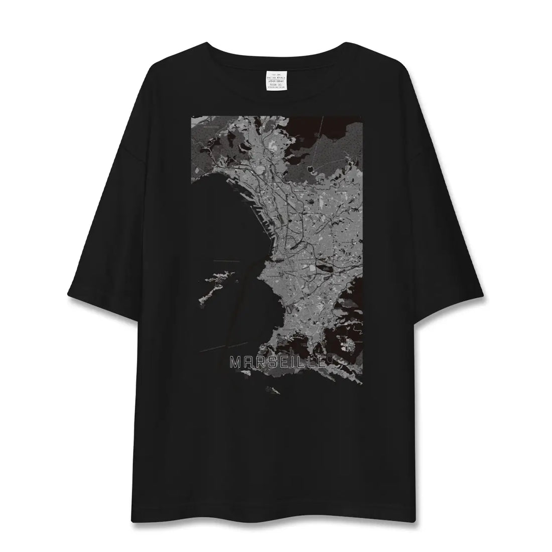 【マルセイユ(フランス)】地図柄ビッグシルエットTシャツ