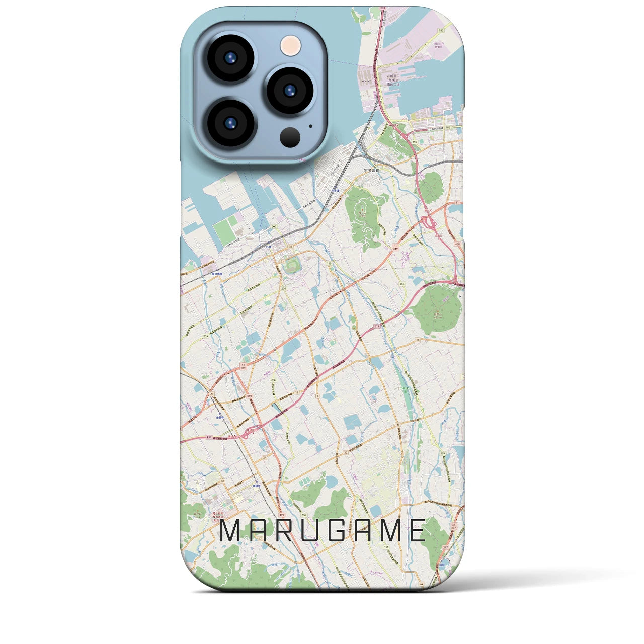 【丸亀】地図柄iPhoneケース（バックカバータイプ・ナチュラル）iPhone 13 Pro Max 用