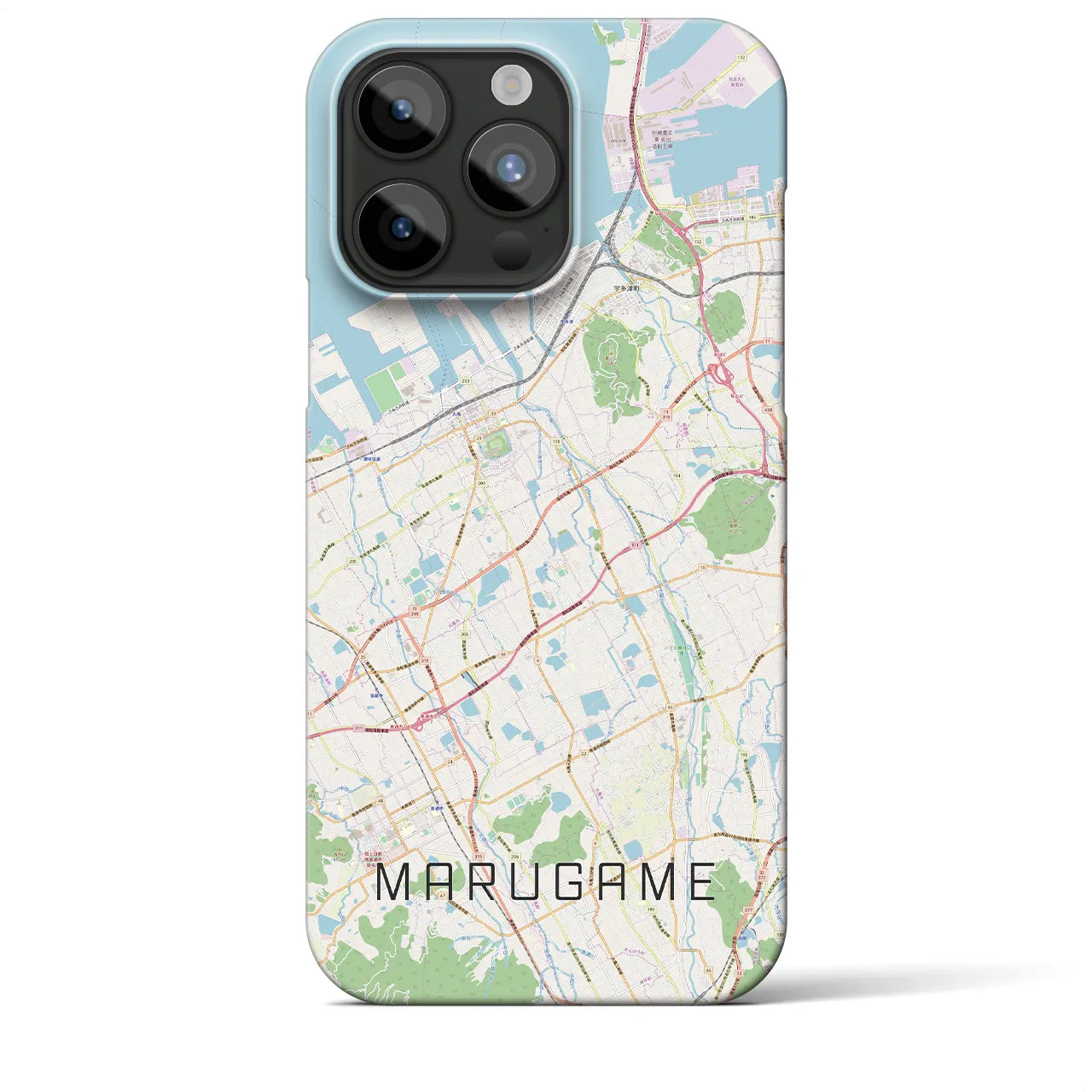 【丸亀】地図柄iPhoneケース（バックカバータイプ・ナチュラル）iPhone 15 Pro Max 用