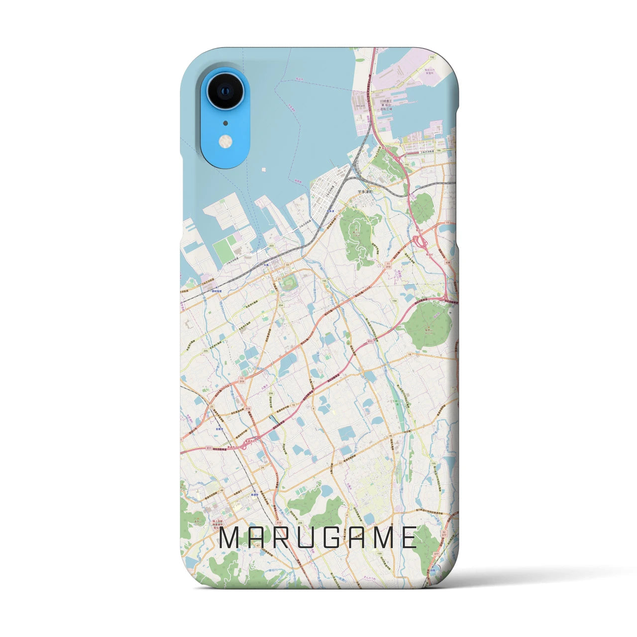 【丸亀】地図柄iPhoneケース（バックカバータイプ・ナチュラル）iPhone XR 用