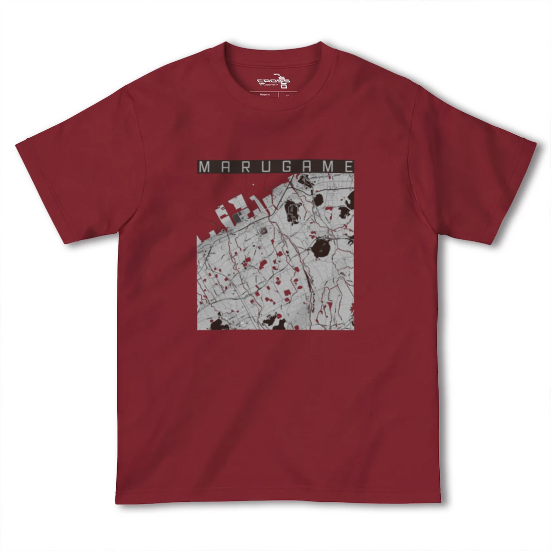 【丸亀(香川県)】地図柄ヘビーウェイトTシャツ